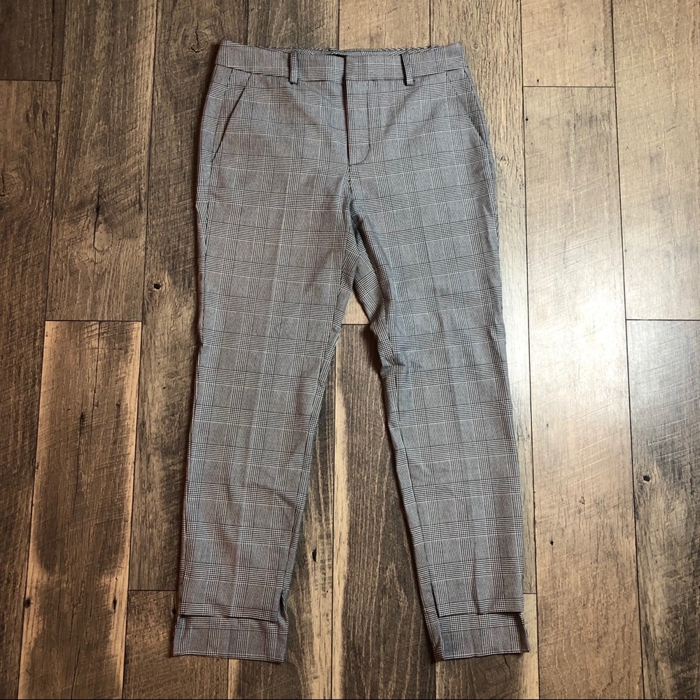 ZARA | Houndstooth Cropped Trousers